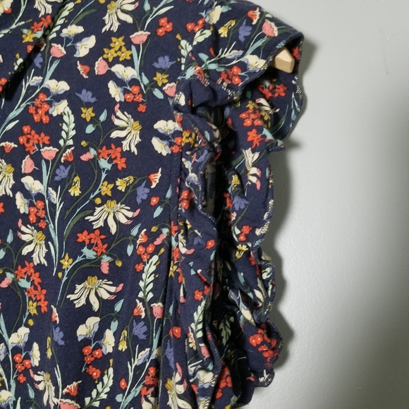 Zara Dark Blue Floral Flowy Romper Jumpsuit - Picture 6 of 16